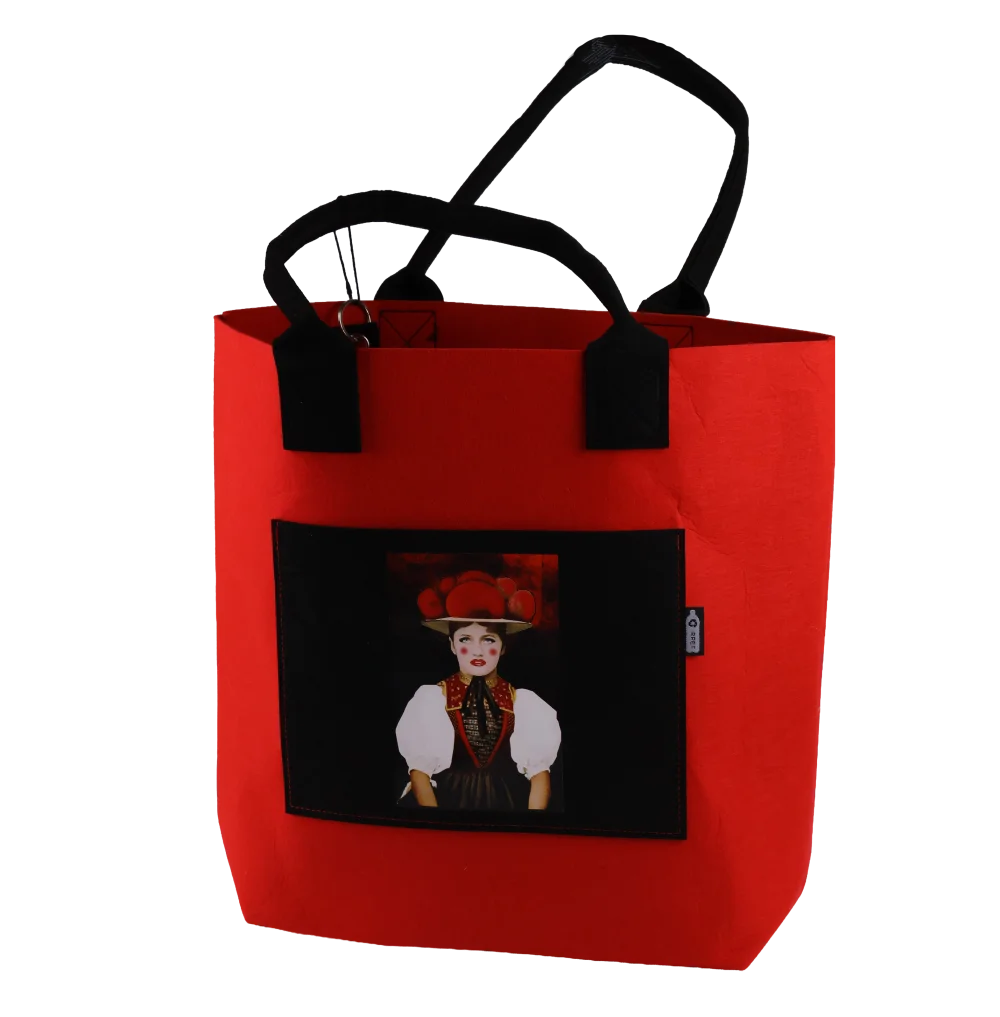 Shopping Tasche Schwarzwald  rot/schwarz 